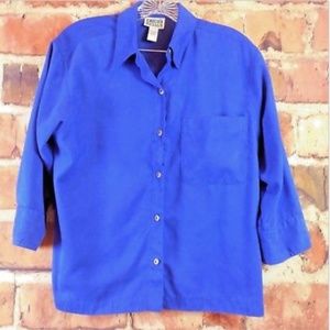 Chico's Design Women's Size 1 Blue 3/4 Sleeve Top